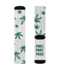 Puff Puff Pass Sublimation Socks - Stylish Green Leaf Design for Cannabis Lovers - Image 4