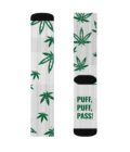 Puff Puff Pass Sublimation Socks - Stylish Green Leaf Design for Cannabis Lovers - Image 3