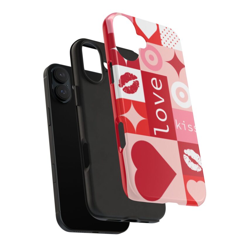 Romantic Love Phone Case – Kiss & Heart Design for Valentine's Day - Image 36