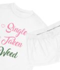 Fun Women's Pajama Set - 'Single, Taken, Weed' - Image 3