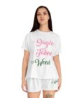 Fun Women's Pajama Set - 'Single, Taken, Weed' - Image 4