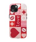 Romantic Love Phone Case – Kiss & Heart Design for Valentine's Day
