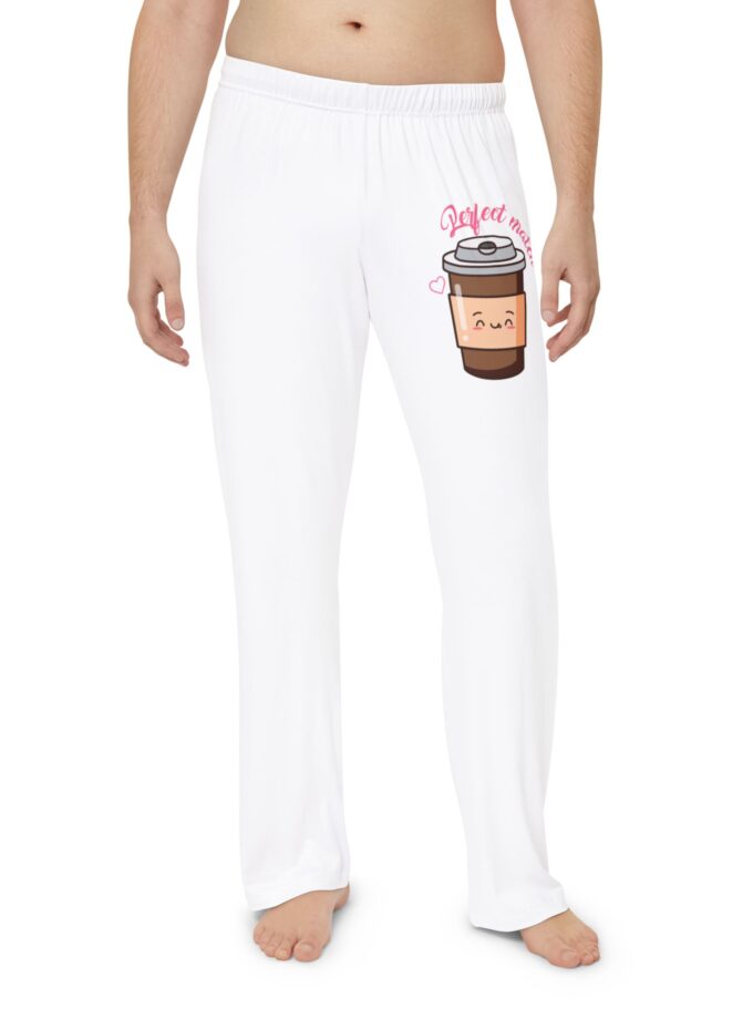 Cozy Men's Pajama Pants with Cute Coffee Cup Design