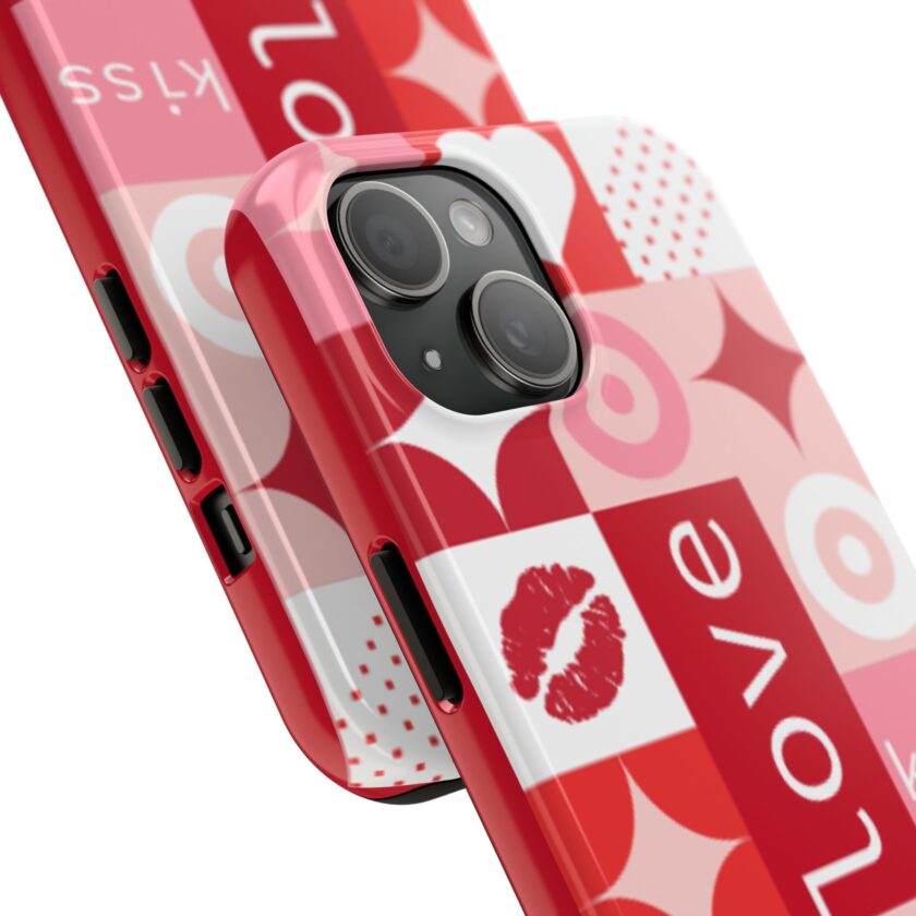 Romantic Love Phone Case – Kiss & Heart Design for Valentine's Day - Image 2
