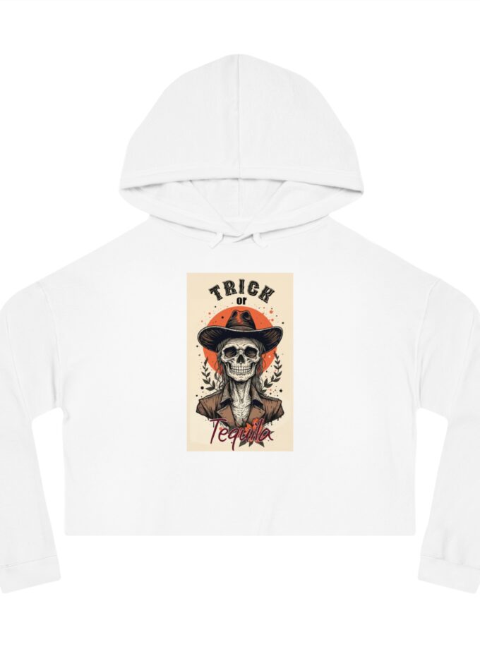 Trick or Tequila Women's Cropped Hoodie – Spooky Season Style