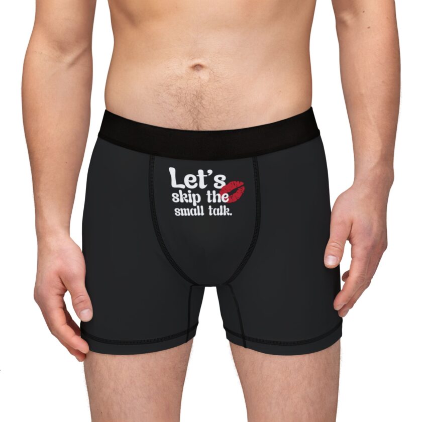 Funny Men's Boxers - 'Let's Skip the Small Talk' Comfy Underwear - Image 4