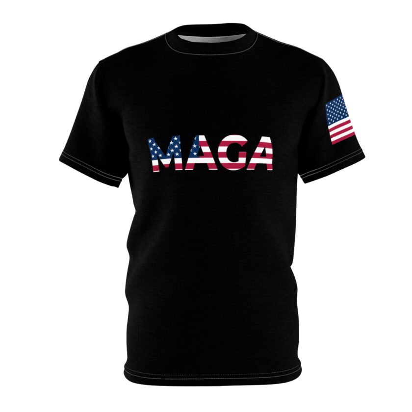 Unisex MAGA Tee with Flag Sleeve - Image 5