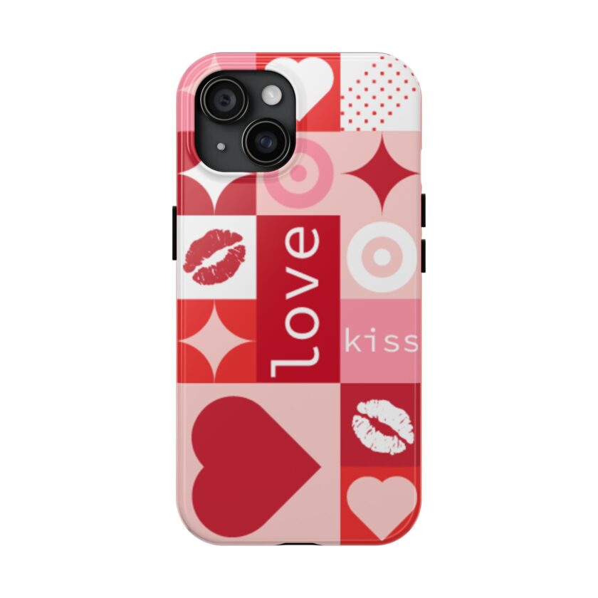 Romantic Love Phone Case – Kiss & Heart Design for Valentine's Day