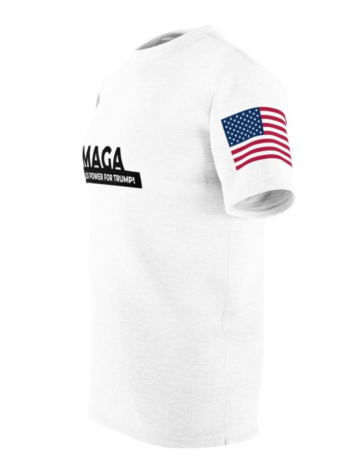 Unisex MAGA Tee - Black Power for Trump - American Flag Design