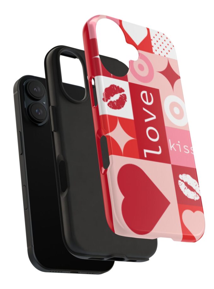 Romantic Love Phone Case – Kiss & Heart Design for Valentine's Day