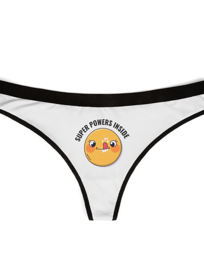 Cute Women's Thongs - 'Super Powers Inside' Design for Playful Comfort