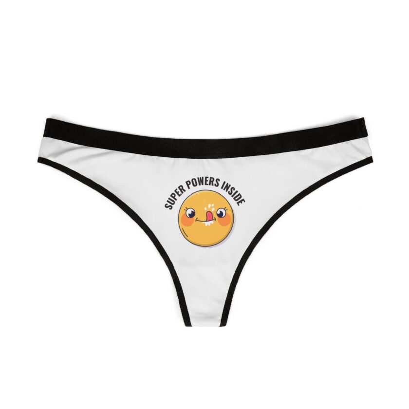 Cute Women's Thongs - 'Super Powers Inside' Design for Playful Comfort