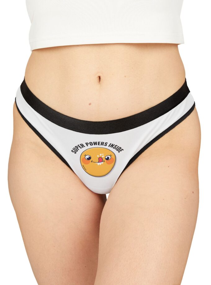 Cute Women's Thongs - 'Super Powers Inside' Design for Playful Comfort