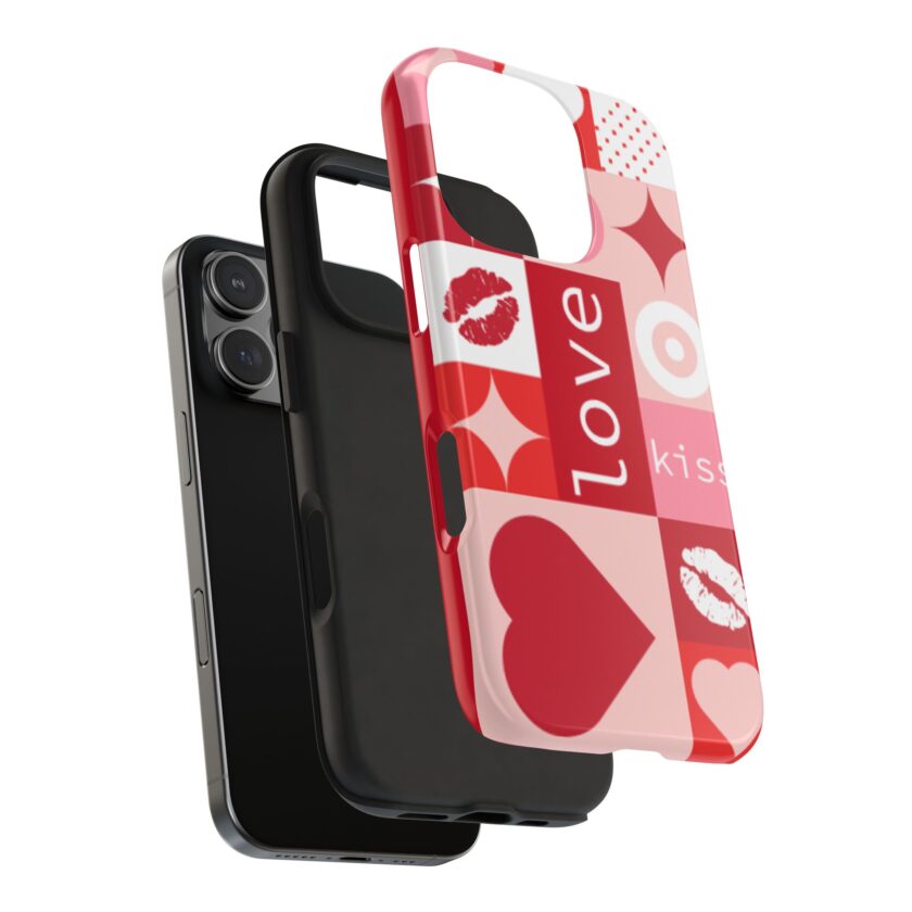 Romantic Love Phone Case – Kiss & Heart Design for Valentine's Day - Image 27