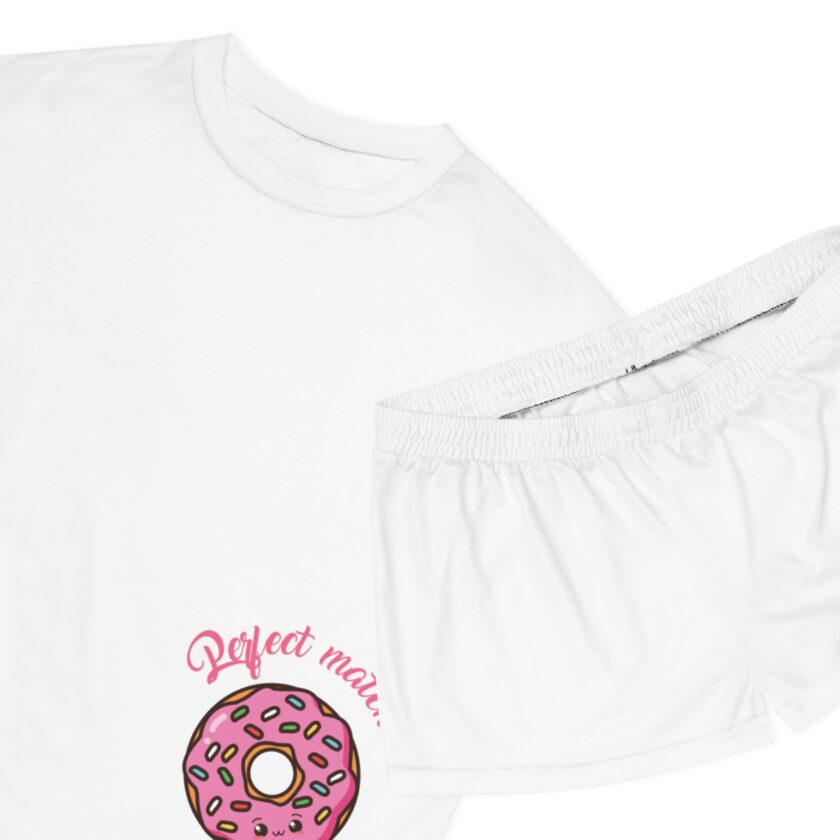 Cute Women's Short Pajama Set - 'Perfect Match' Donut Design for Cozy Nights - Image 3