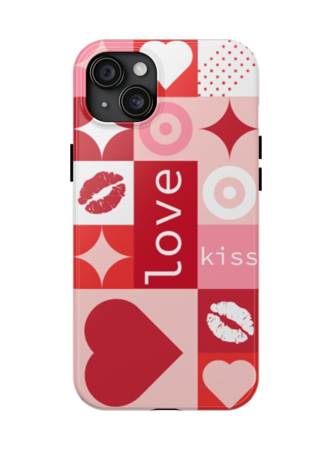 Romantic Love Phone Case – Kiss & Heart Design for Valentine's Day