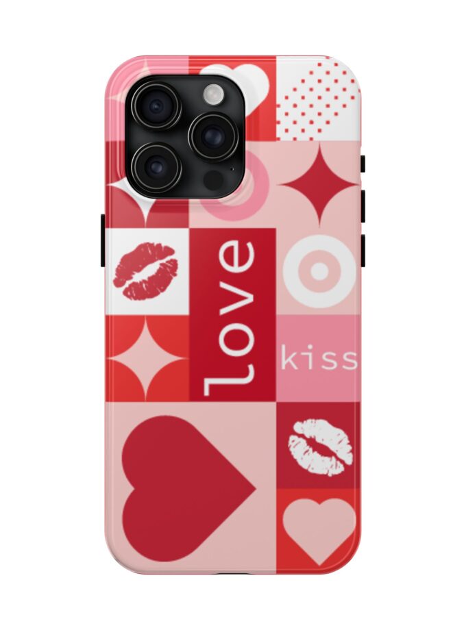 Romantic Love Phone Case – Kiss & Heart Design for Valentine's Day