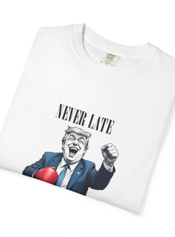 Funny Political Humor Unisex T-Shirt - 'Never Late, A First-Time Republican Walking'