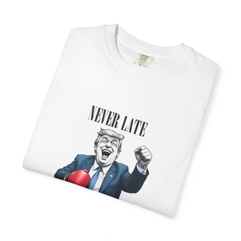 Funny Political Humor Unisex T-Shirt - 'Never Late, A First-Time Republican Walking' - Image 3