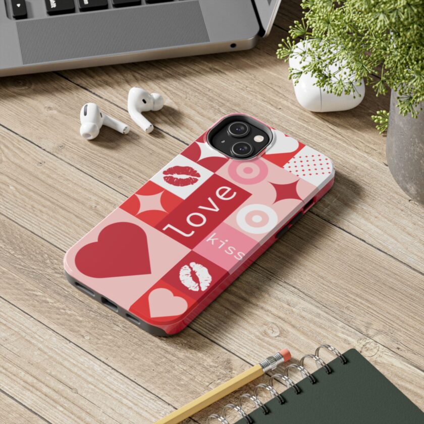 Romantic Love Phone Case – Kiss & Heart Design for Valentine's Day - Image 12