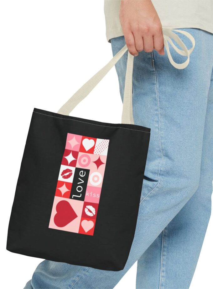 Love Kiss Heart Tote Bag - Perfect for Valentine's Day & Everyday Use