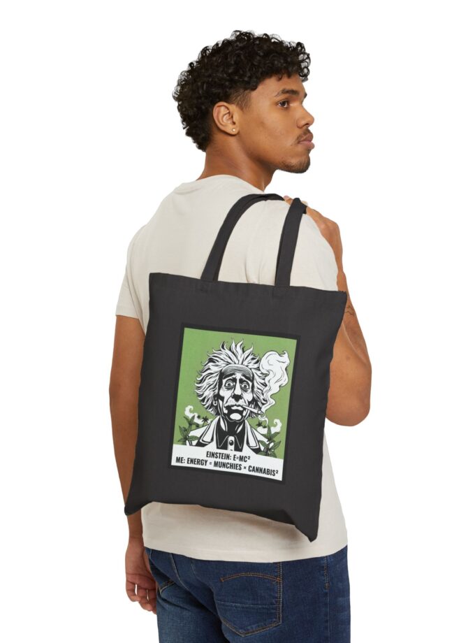 Einstein Cannabis Cotton Canvas Tote Bag - Eco-Friendly & Fun Tote for Stoner Gifts
