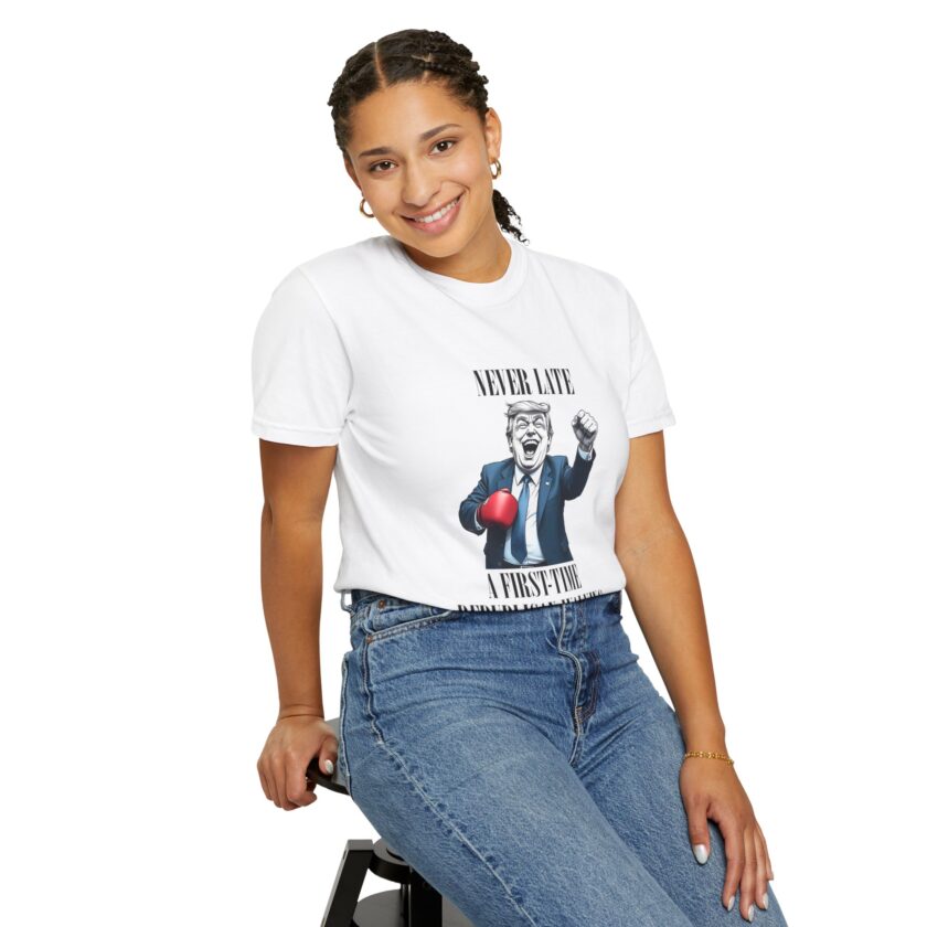 Funny Political Humor Unisex T-Shirt - 'Never Late, A First-Time Republican Walking' - Image 5