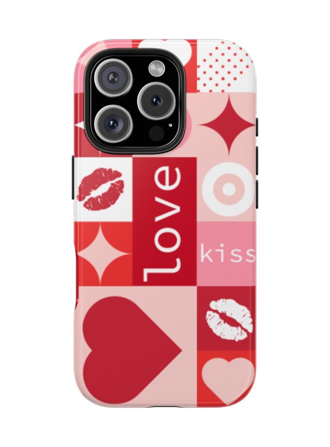 Romantic Love Phone Case – Kiss & Heart Design for Valentine's Day