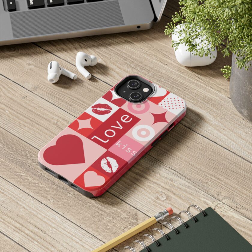 Romantic Love Phone Case – Kiss & Heart Design for Valentine's Day - Image 6