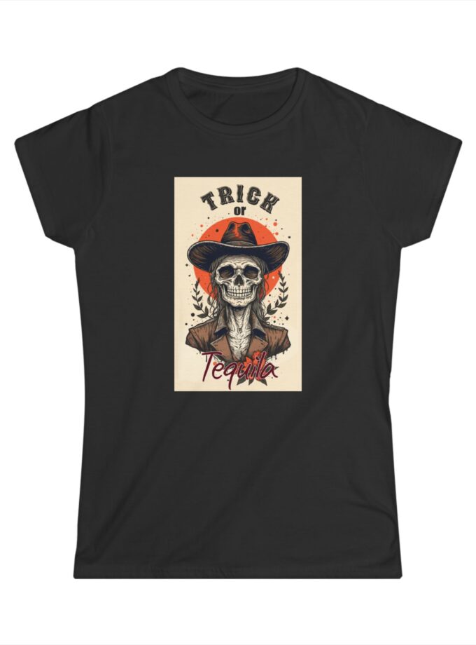 Trick or Tequila Women's Softstyle Tee - Fun Halloween Party Shirt