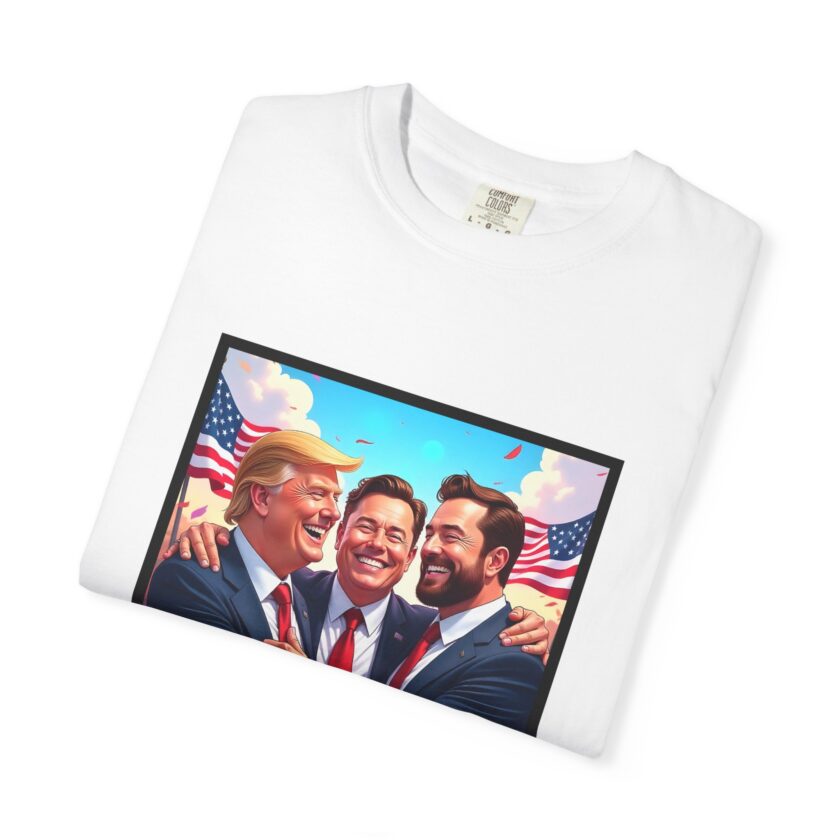 Our Winning Team Unisex Garment-Dyed T-Shirt: Trump, Elon & Vance - Image 3