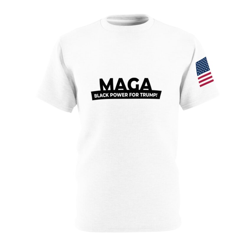 Unisex MAGA Tee - Black Power for Trump - American Flag Design - Image 5