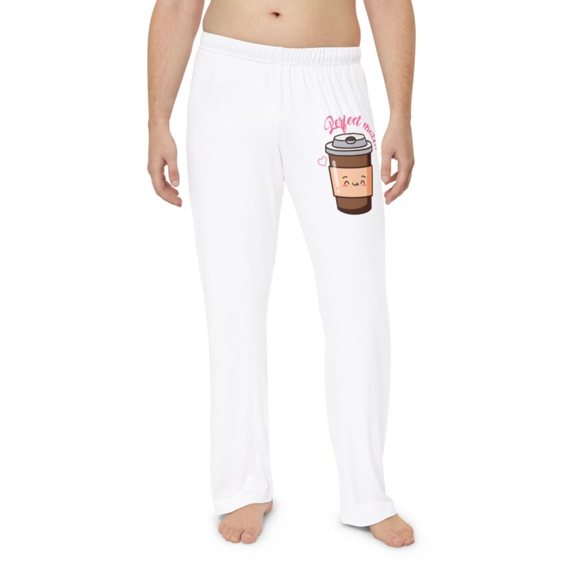 Cozy Men's Pajama Pants with Cute Coffee Cup Design - Image 3