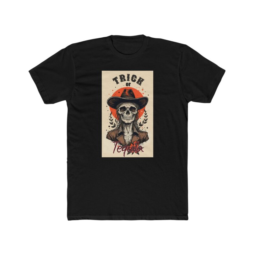 Trick or Tequila Unisex Cotton Crew Tee - Fun Halloween T-Shirt for Party Lovers